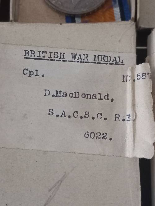 Medal Group With Kimberley Star Awarded To SPR. D.MACDONALD S.A.F.T. & P.C. See Photo`s