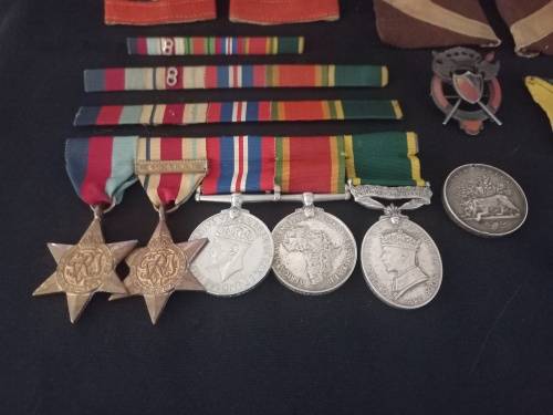 Medal Group and South Africa Medal ( ZULU Medal ) With Insignia From Two Family Members