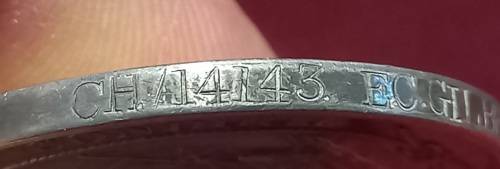 Royal Naval Long Service And Good Conduct Medal  To:  CH/14143. E.C. GILBEY, PRIVATE. R.ML.I