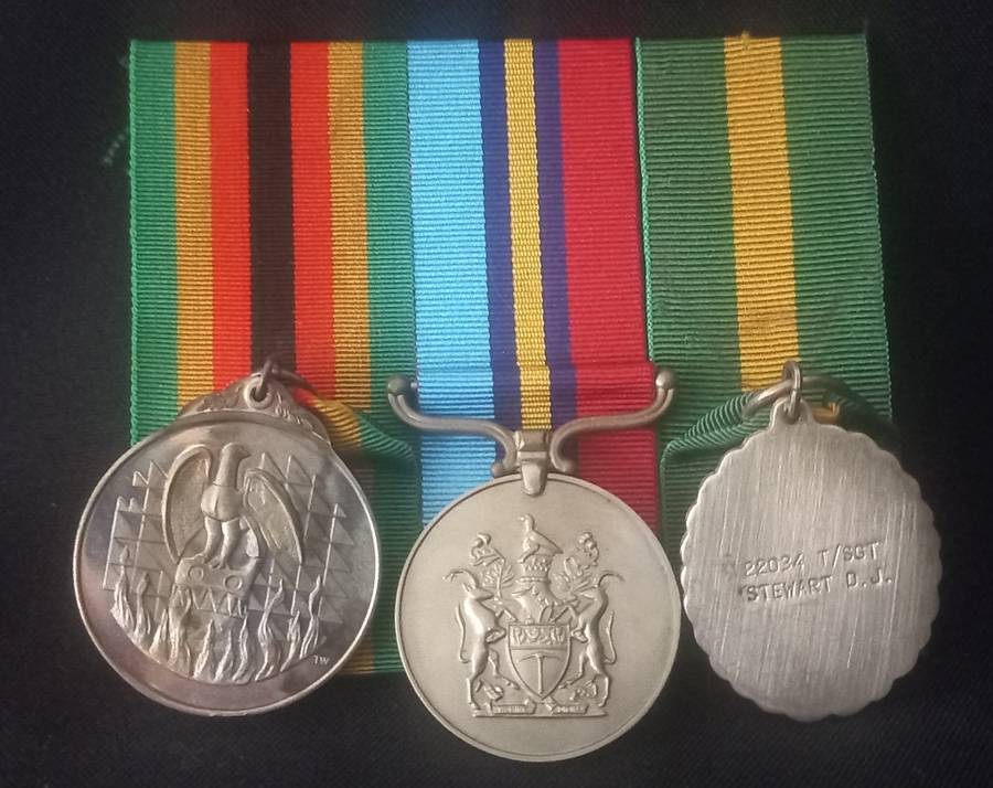 Rhodesian Medal Group Awarded To : 22034 T/SGT STEWART D.J.