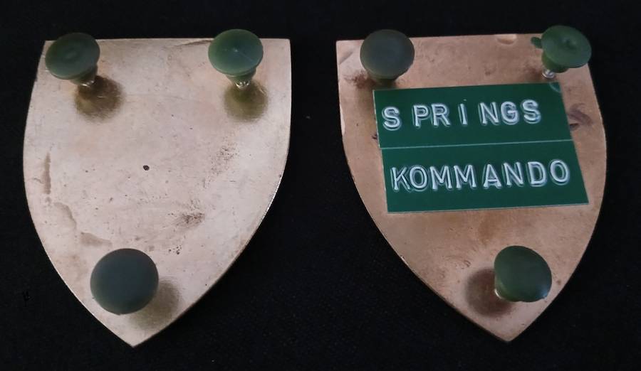 SADF SPRINGS COMMANDO SHOULDER FLASHES                  H56