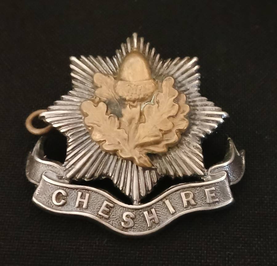 CHESHIRE REGIMENT BI - METAL CAP BADGE                         V55