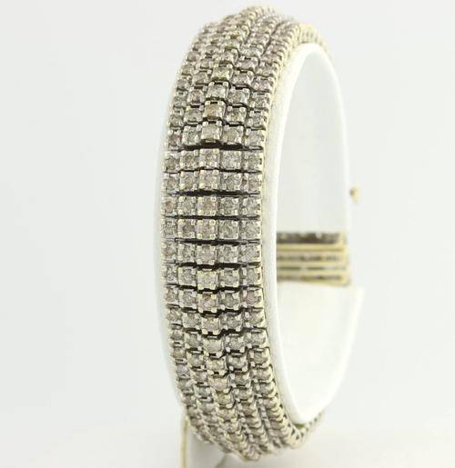 REAL DIAMONDS! REAL 10KT GOLD!! WIDE 10CT DIAMONDS TENNIS BRACELET