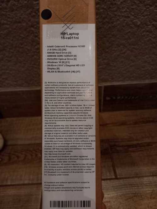 Hp laptop 15- ra 011 ni