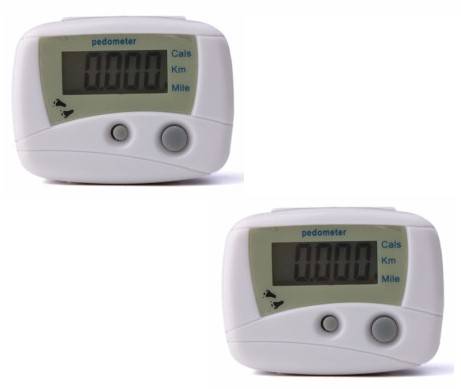LCD Run Step Pedometer Walking Calorie Counter - 2 Pack