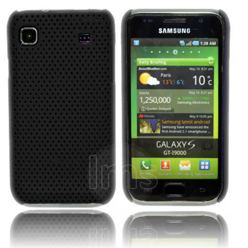 Mesh Hard Back Rubber Case for Samsung Galaxy S i9000 Galaxy S Plus i9001 (Black)