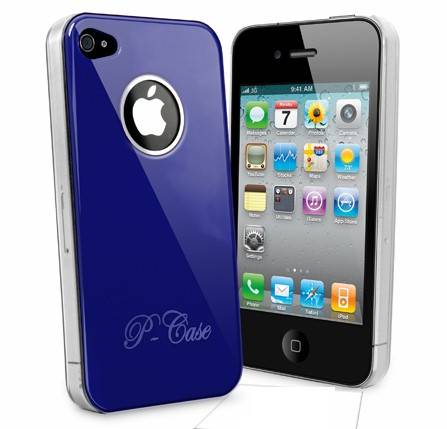 Hard Case for Apple iPhone 4 iPhone 4S + Screen Protector (Blue)
