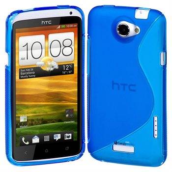 TPU S-Line Pouch for HTC One X (Blue)