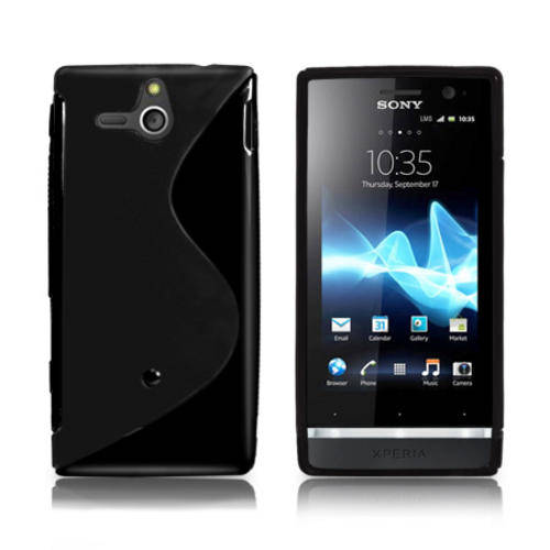TPU S-Line Pouch for Sony Xperia U St25i (Black)