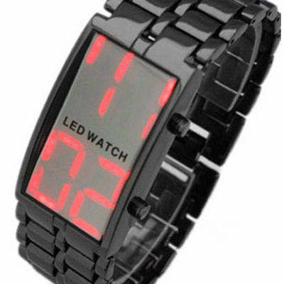 Red LED Mirror Digital Watch Lava Style