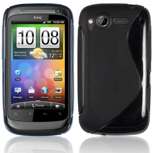S-Line Gel Case Cover for HTC Desire S G12 (Black) + Screen Protector