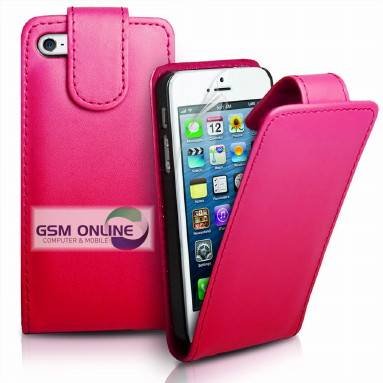 Wallet Flip Case for Apple iPhone 5 + Screen Protector + Stylus (Pink)