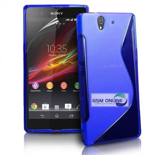 S-Line Case Cover Pouch for Sony Xperia Z (Blue) + Screen Protector