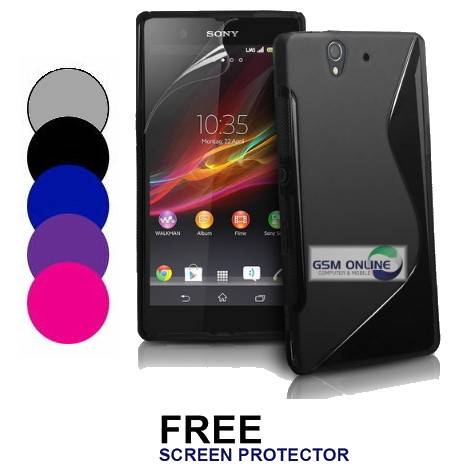S-Line Case Cover Pouch for Sony Xperia Z + Screen Protector