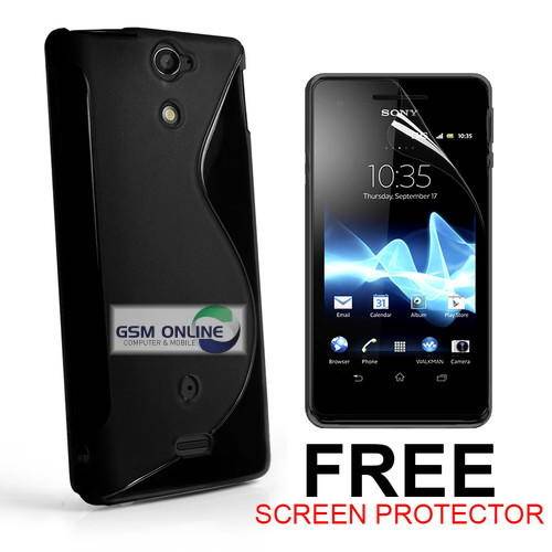 S-Line Case Cover Pouch for Sony Xperia V Lt25i (Black) + Screen Protector