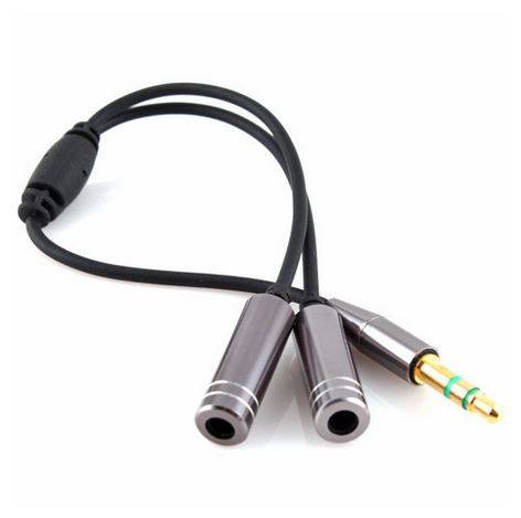 3.5MM Extension Earphone Headphone Audio Splitter Cable Adapter Male to 2 Female