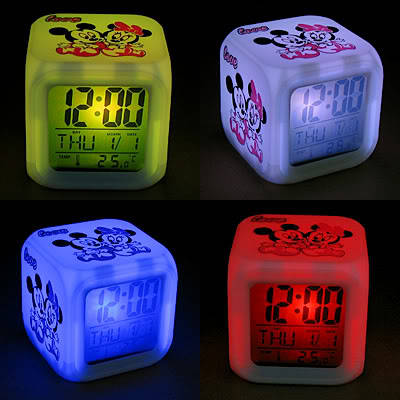 Mickey Digital Alarm Clock - 7 Colours