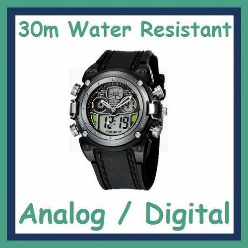 Ohsen Analog & Digital Mens Sports Quartz Wrist Watch - Silver