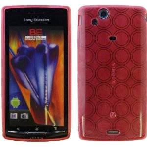 TPU Circle Gel Case for Sony Ericsson Xperia Arc X12 Red