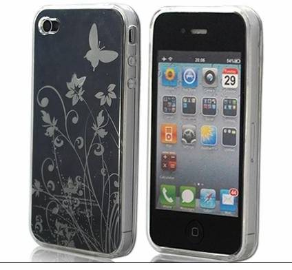 Clear Butterfly TPU Pouch for Apple iPhone 4 4S (Clear)