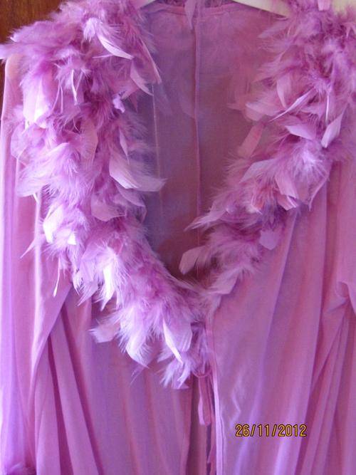 Stunning Lilac Feathered Gown
