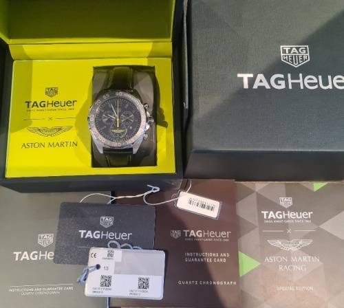 Tag Heuer F1 Chrono Aston Martin Limited Edition CAZ101P.FC8245 Mint Condition and complete set!