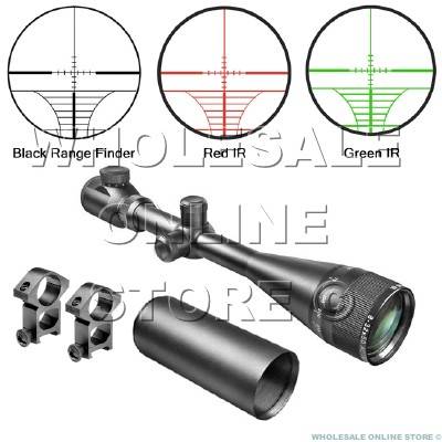 6 - 24 X 50 IR Red Green Range Finder AOE Illuminated Rifle Scope