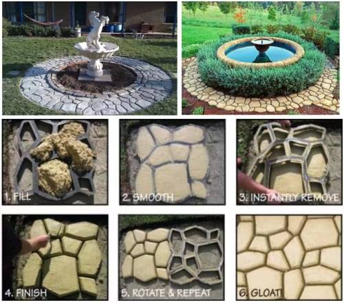 Concrete Pour Model DIY Plastic Floor Tile Mold 10 per piece