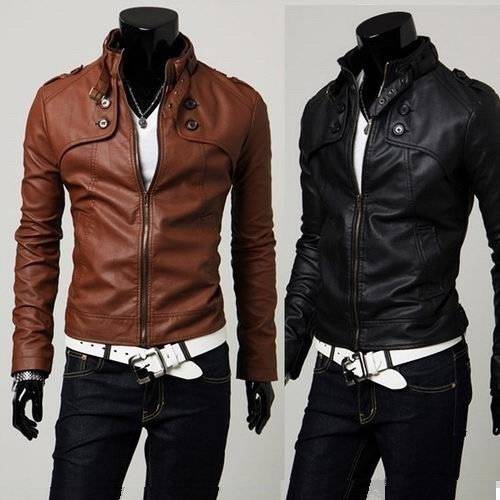NEW Men's Slim Designed Sexy PU Leather Short Jacket