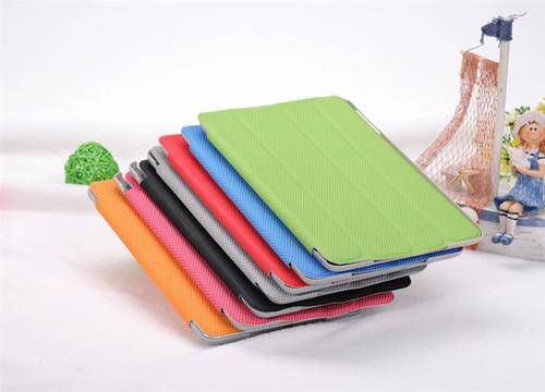 Ipad mini case 7.9", Slim Ball Grain PU Leather case with full back cover (6 colours)