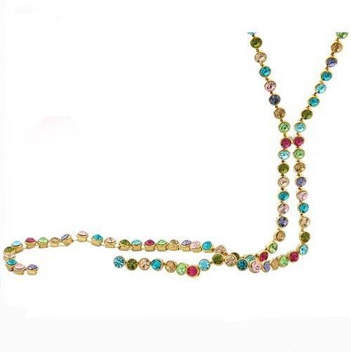MADE WITH SWAROVSKI ELEMENTS Chain Necklaces Female Fashion 14k Gold Rhinestone Jewelry
