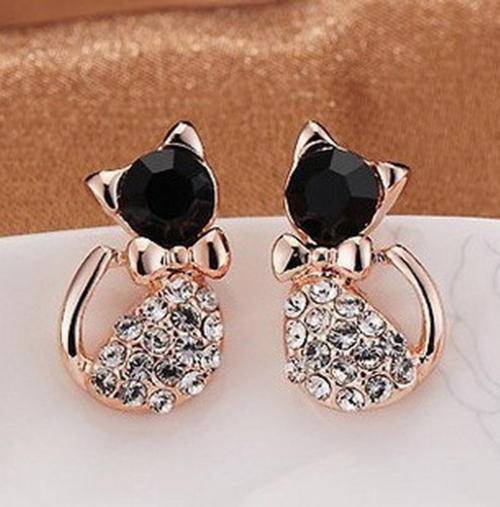 Fashion beautiful Betsey Johnson Cat Stud Earrings