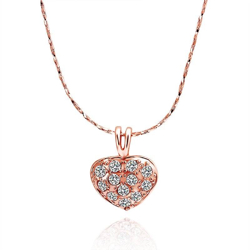 18k gold plated necklace, Austrian crystals necklace, Nickle free antiallergic