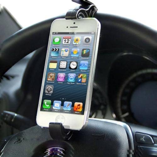 Travel Smart Universal Holder / Steering Wheel Phone Holder for iPhone 5 / Smartphone (Black)