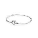 Pandora Silver bracelet with heart-shaped clasp(no box) postnet to postnet additional R100