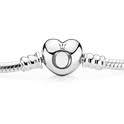 Pandora Silver bracelet with heart-shaped clasp(no box) postnet to postnet additional R100