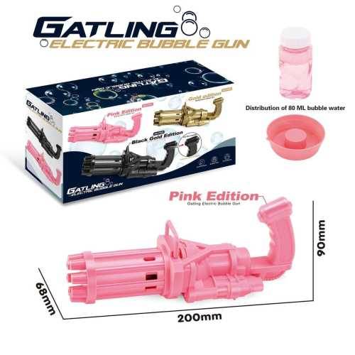 Gatling 8 Hole Bubble Machine Bubble Gun - Pink