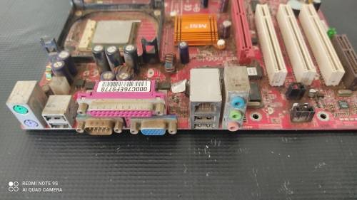 MSI LGA478  Motherboard + Intel Pentium 4 @ 2.8GHz CPU *** Untested Sold as is***Dirty** #0006