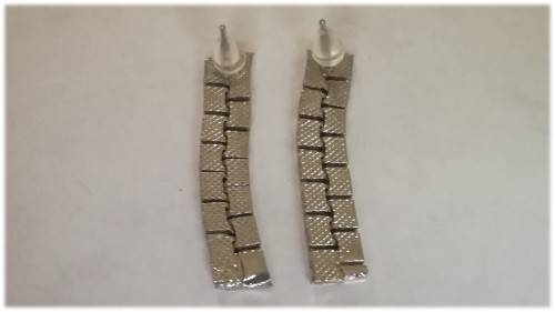 Long silver tone squares