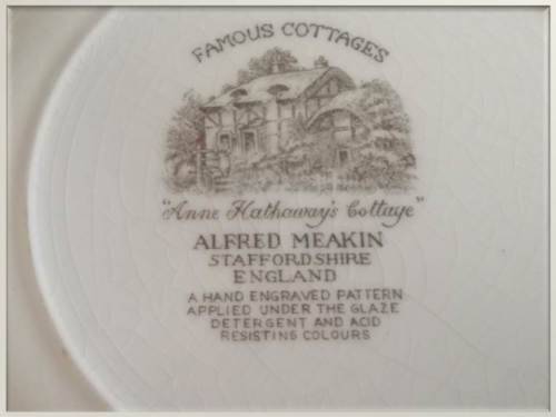 1950`s - Alfred Meakin Staffordshire - Anne Hathaway`s Cottage -  Dinner Plate