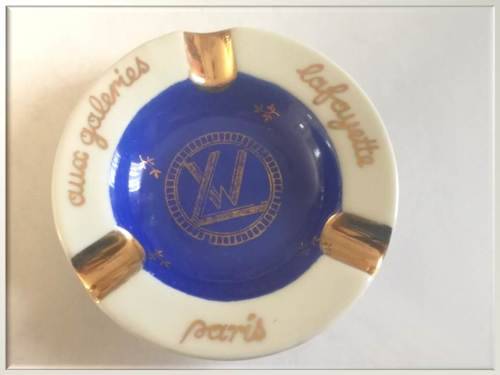 1950`s Limoges ` Aux Galleries Lafayette Paris` Gilt Ashtray
