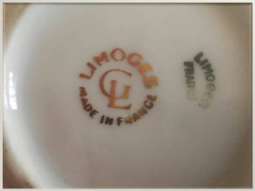 1950`s Limoges ` Aux Galleries Lafayette Paris` Gilt Ashtray