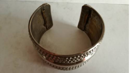 Broad Silver Cuff Bangle