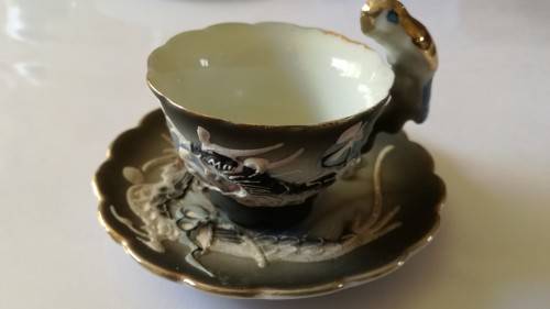1900 - 1925`s Small Chinese Dragon Cup and Saucer