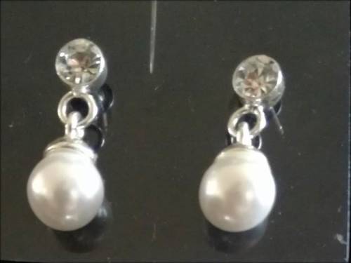 3 Piece - Ribbon - Silver tone with faux pearl and diamanté