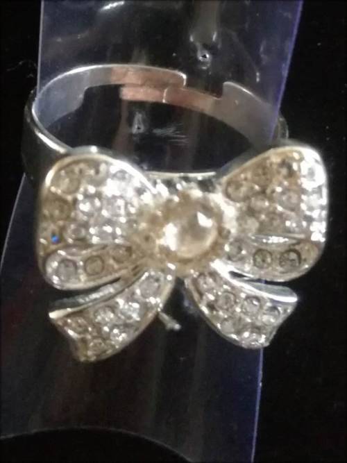 3 Piece - Ribbon - Silver tone with faux pearl and diamanté