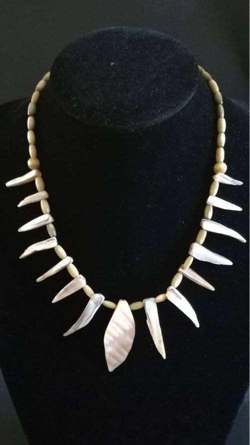 Beige and brown shell necklace