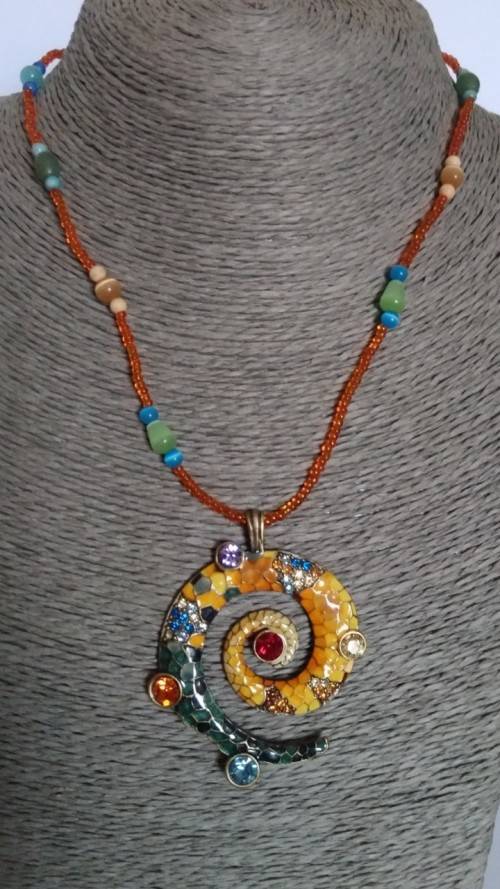 Colourful Spiral Bead Necklace