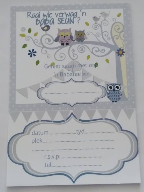 Babatee uitnodiging -  seun
