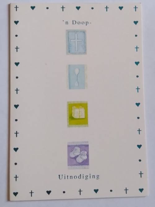 Doop uitnodiging en kaart : 16cm x 10.5cm